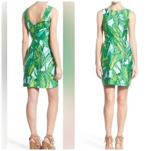 Vineyard Vines Banana Leaf Print Embellished Sheath Dress Crystal Blue